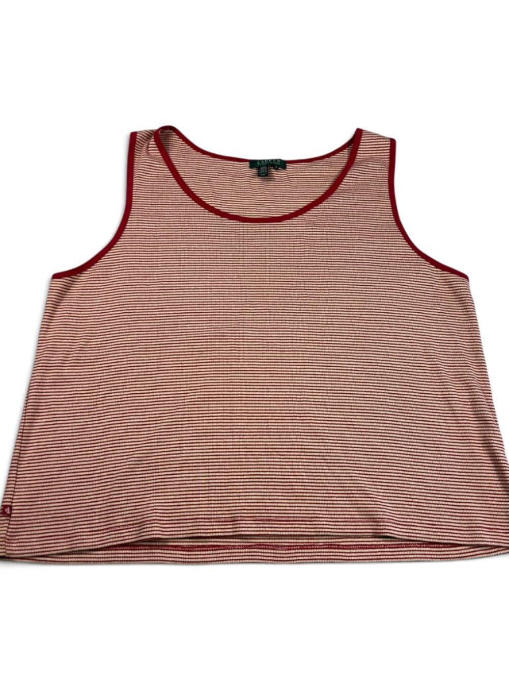 Lauren Ralph Lauren Sleeveless Layering Tank Top Striped Breathable Cotton 3X